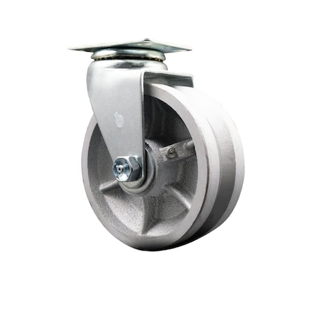 Service Caster 5'' V-Groove Semi Steel Wheel Swivel Caster with Bronze Bearing SCC-20S520-VGBZ